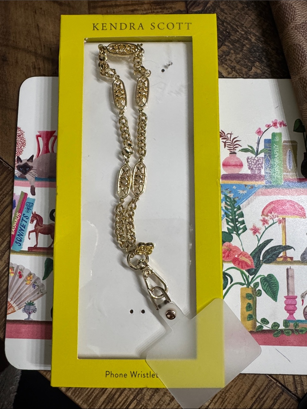 Kendra Scott Gold Chain Phone Wristlet with Decorative Links